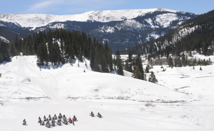 Snowmobiling near Leadville